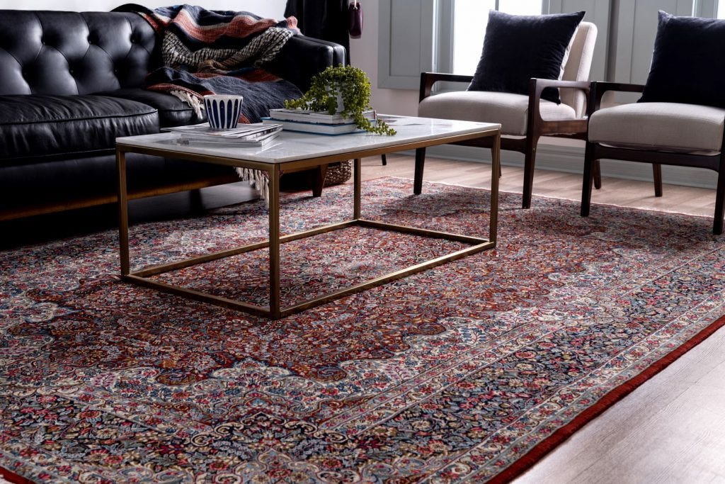 Hand-knotted Kerman Rug