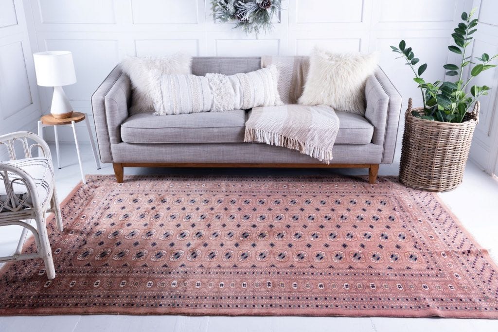 Hand-knotted Bokhara rug
