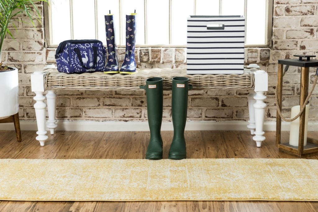 Modern farmhouse style runner rug