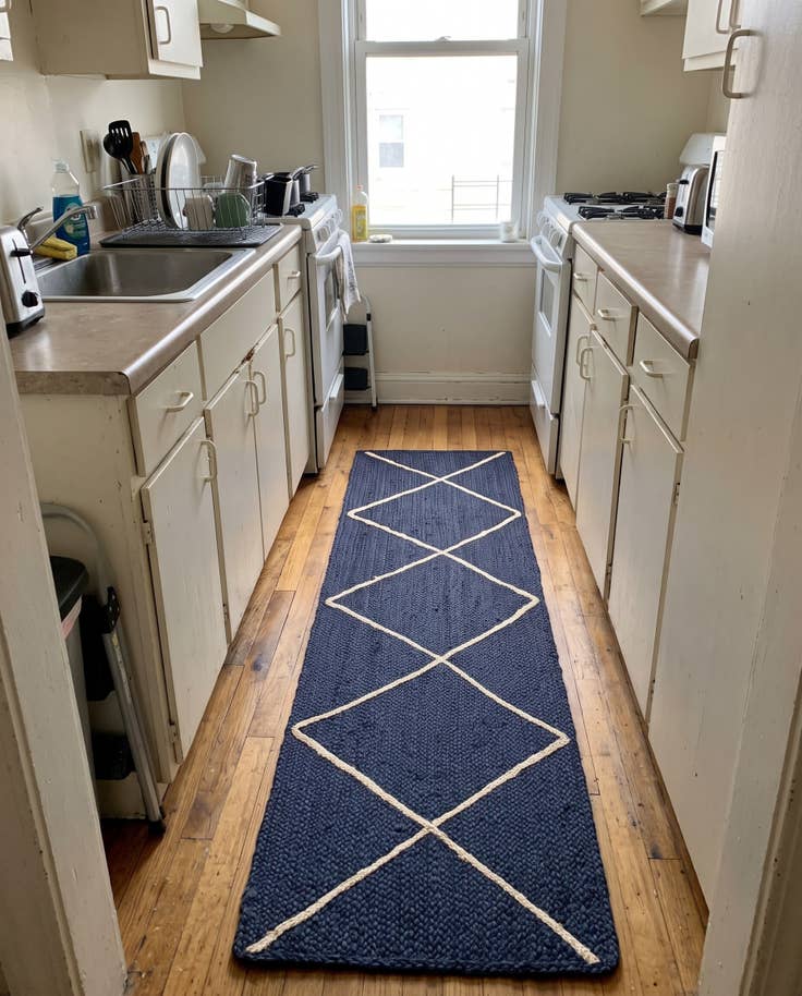 Detail image of 2' 2 x 8' 2 Bishop · Diamond Braided Jute Rug