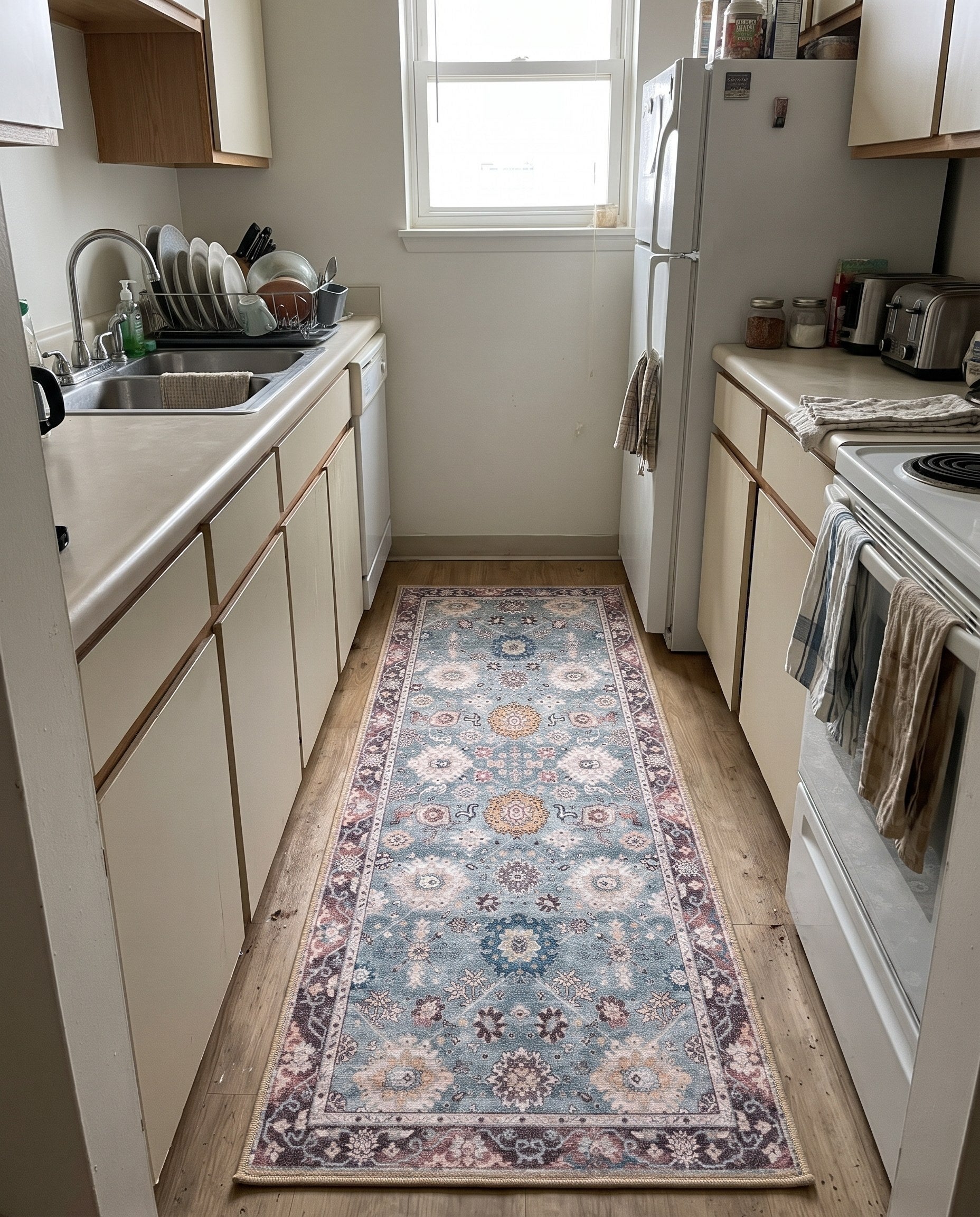 2' x 5' 1 Carden · Border Washable Rug, green