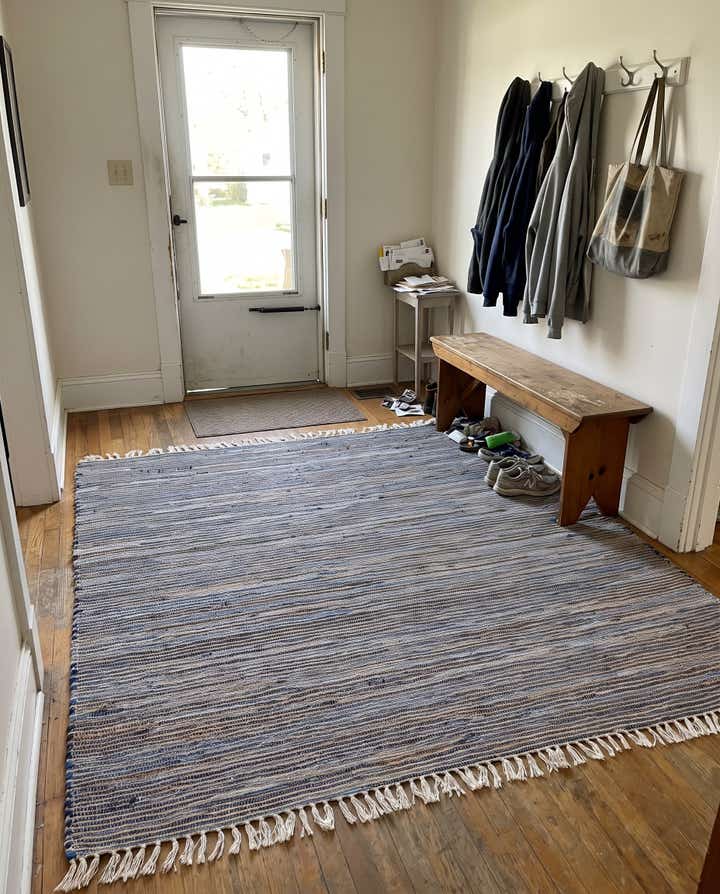 7' 1 x 7' 1 Milbank · Striped Chindi Rug