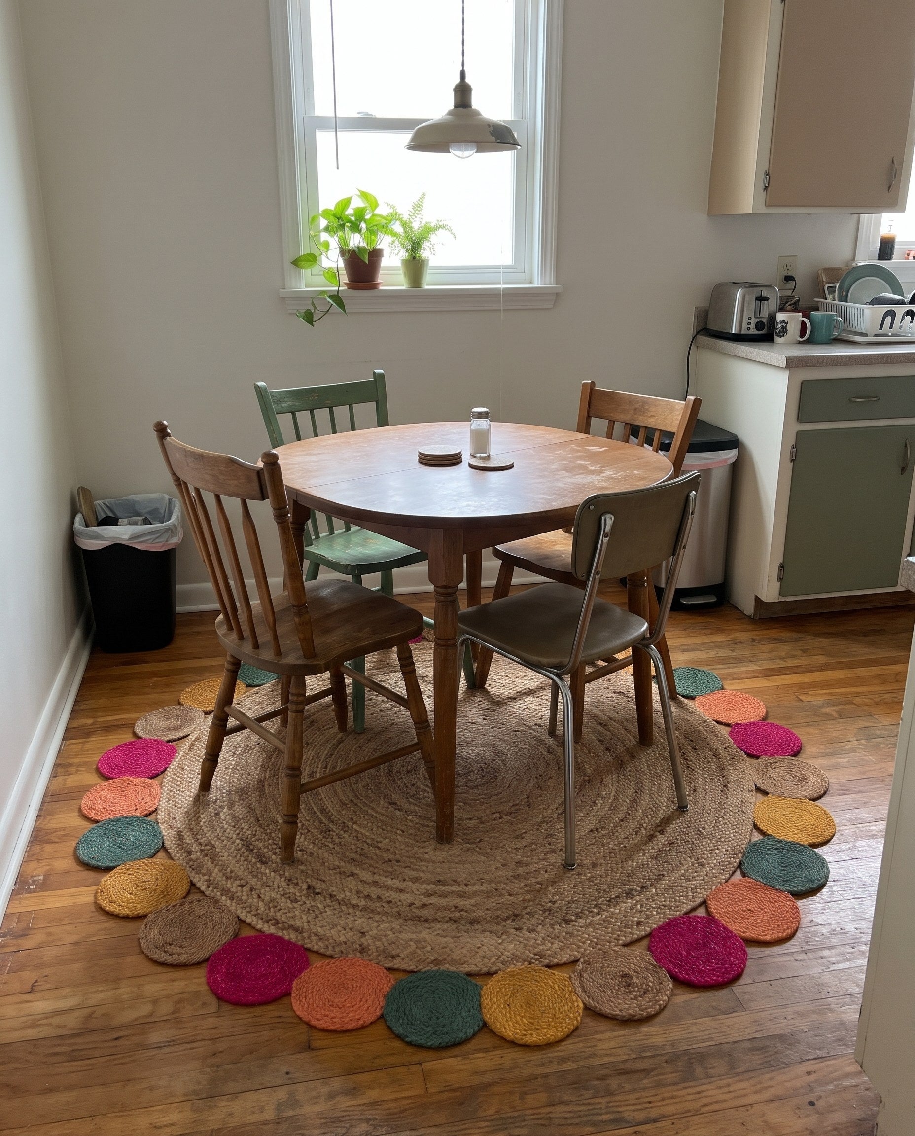 5' 1 x 5' 1 Slate · Border Braided Jute Rug