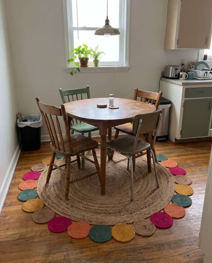 5' 1 x 5' 1 Slate · Border Braided Jute Rug