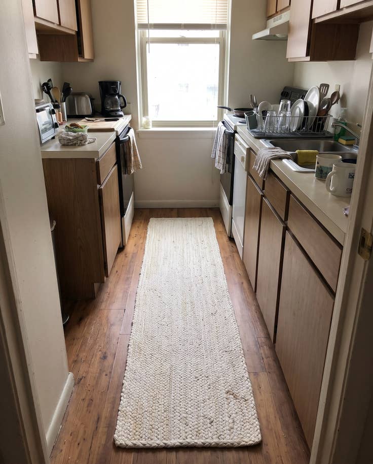 Detail image of 1' 2 x 10' Marlin · Striped Braided Jute Rug, white