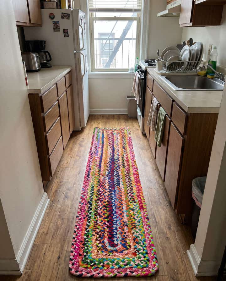 1' 2 x 8' Heywood · Striped Chindi Rug, multi