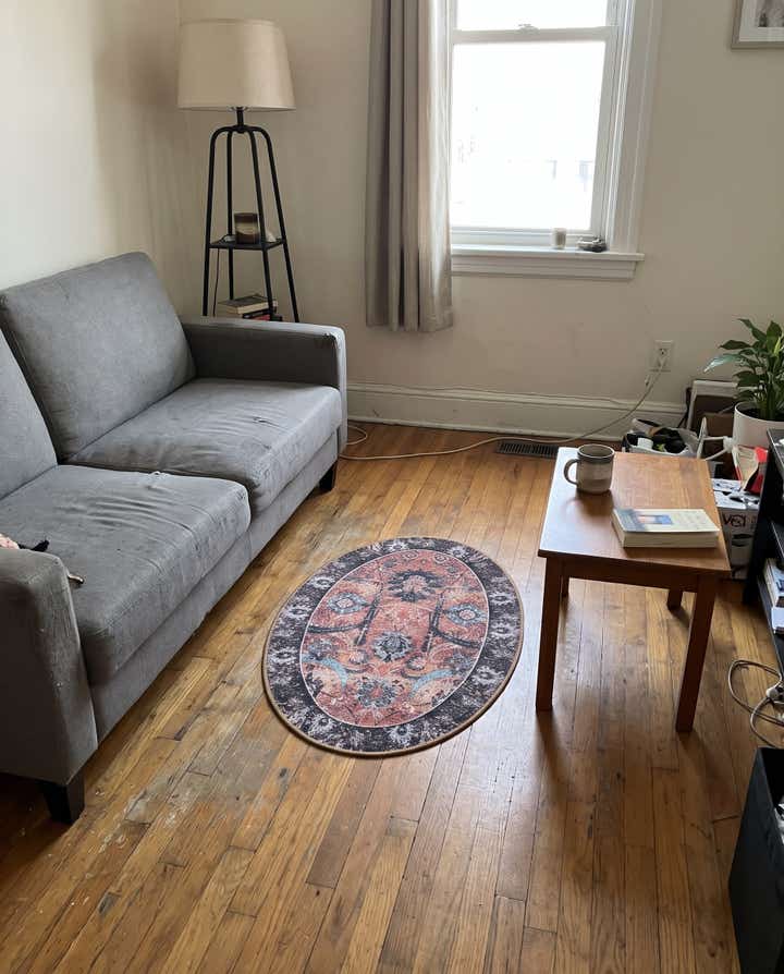 2' x 3' 1 Starr · Vintage floral Washable Rug, rust and black