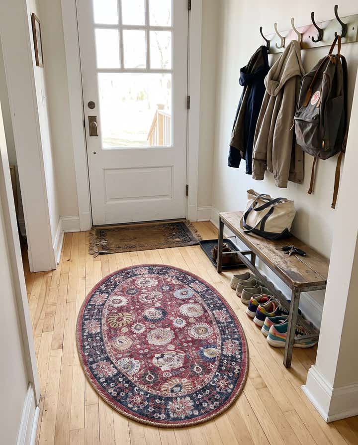 2' x 3' 1 Barlow · Floral medallion Washable Rug, vintage red