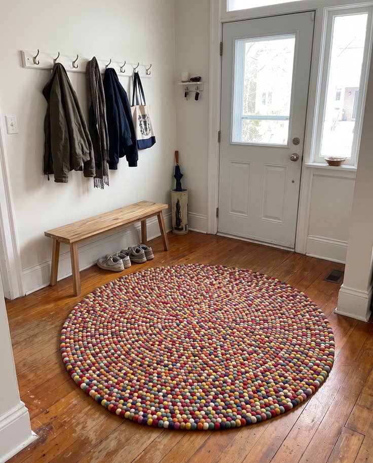 Detail image of 7' 10 x 7' 10 Hawthorne · Abstract Wool Rug, multi