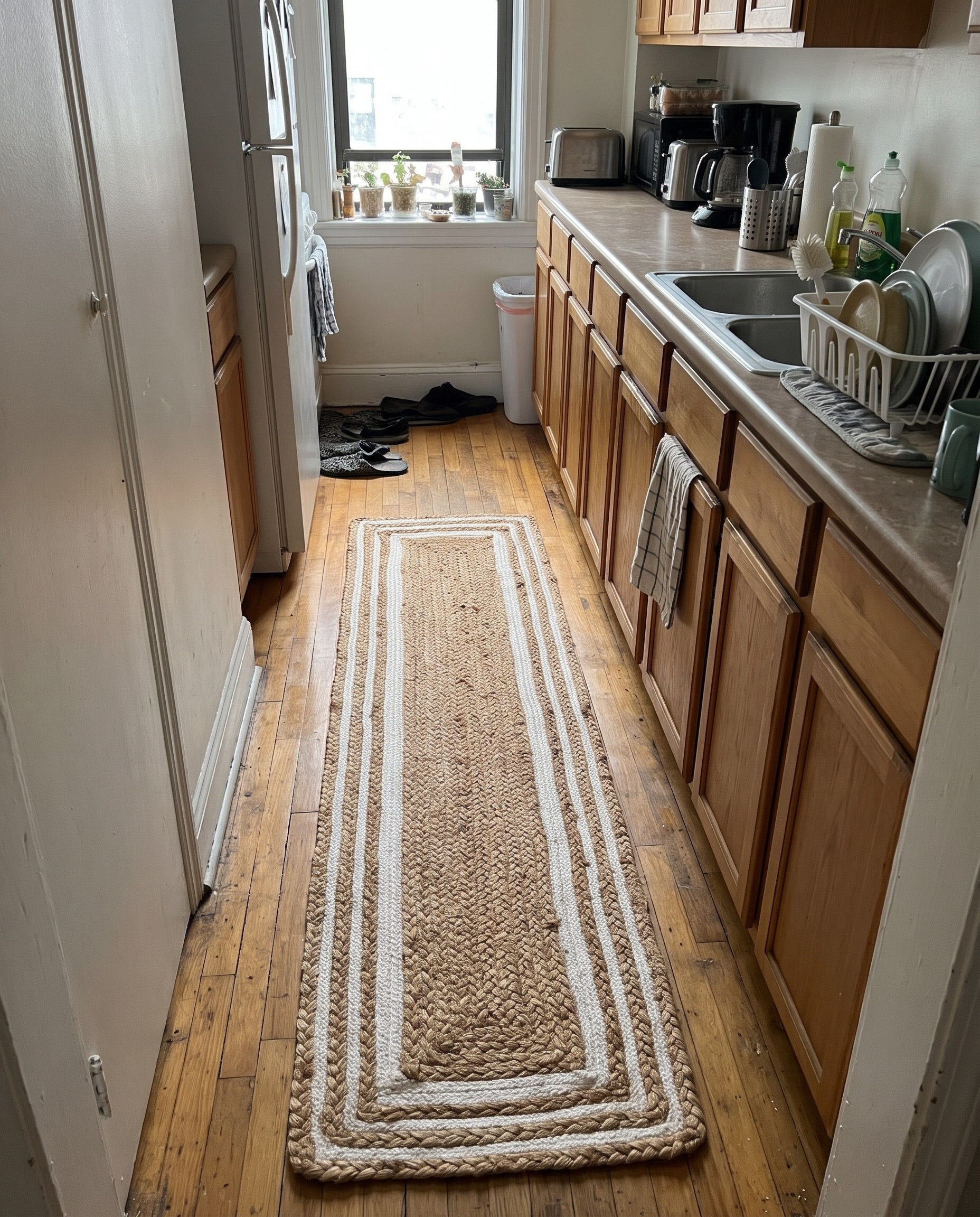 1' 2 x 5' 1 Healy · Border Braided Jute Rug, white
