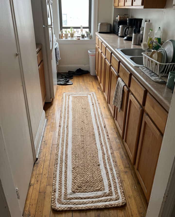 1' 2 x 5' 1 Healy · Border Braided Jute Rug, white