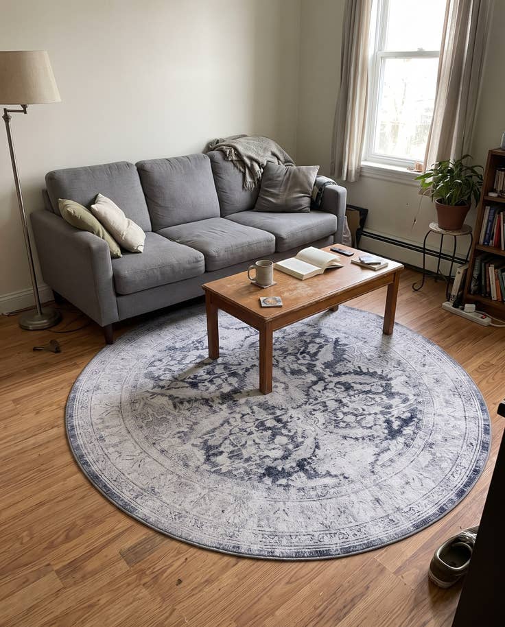 Detail image of 7' 7 x 7' 7 Augusta · Border Washable Rug, charcoal