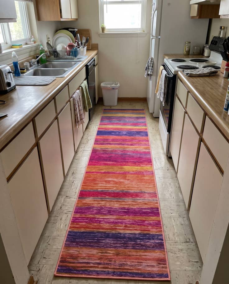 Detail image of 2' 6 x 10' Prewitt · Lines rug, multi