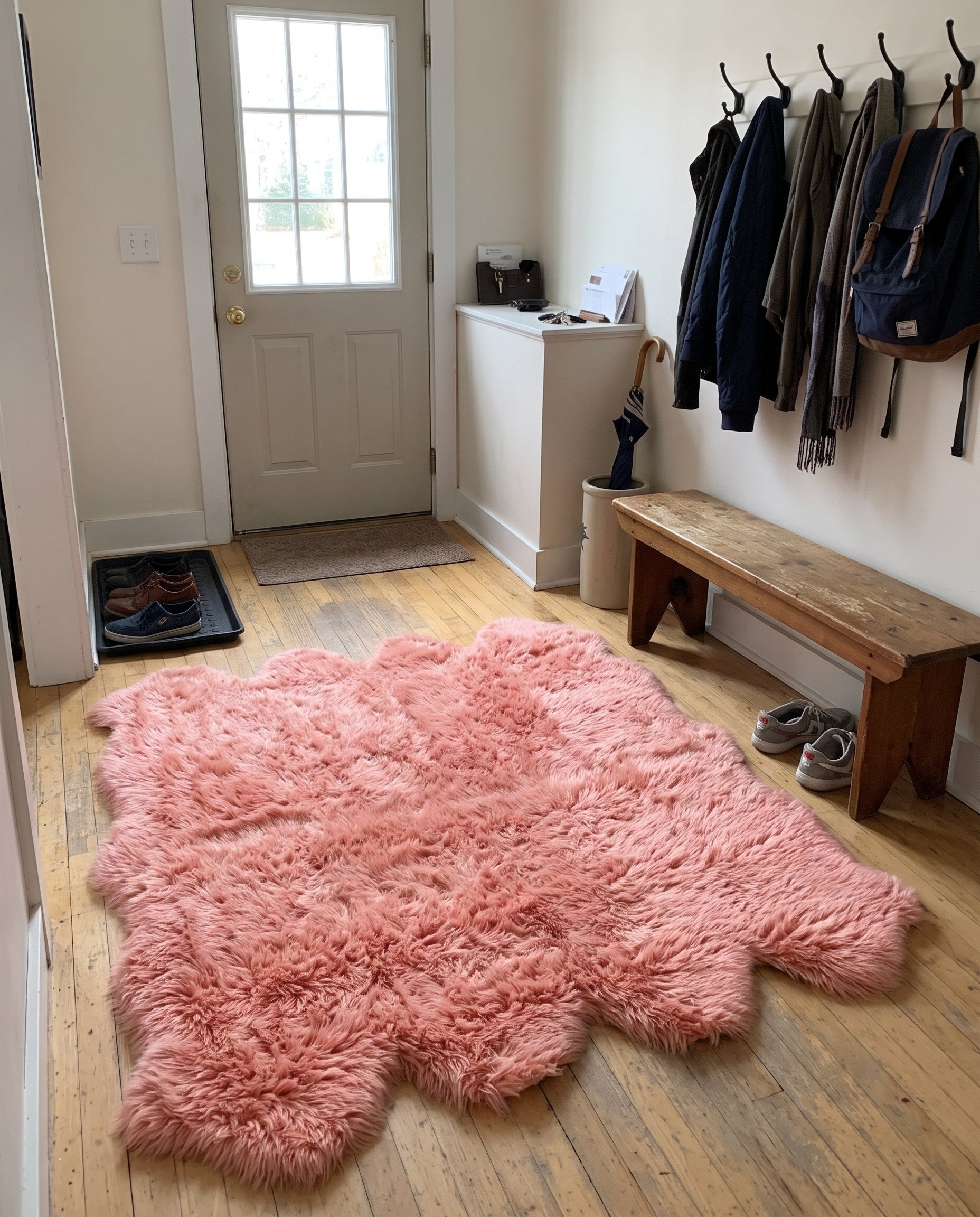 6' x 6' Tahoe · Solid Shag Rug, pink