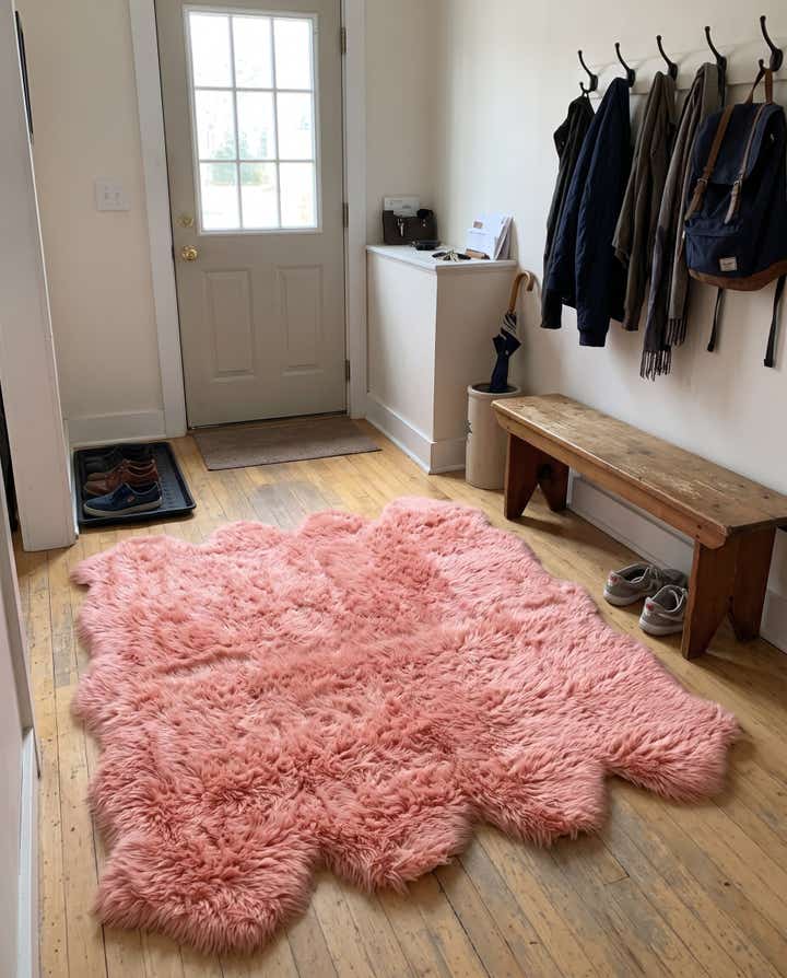 6' x 6' Tahoe · Solid Shag Rug, pink