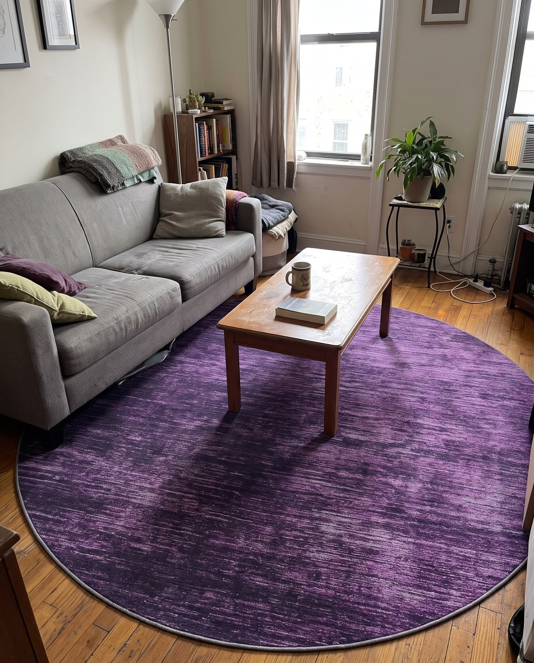 7' 7 x 7' 7 Prewitt · Solid rug, purple
