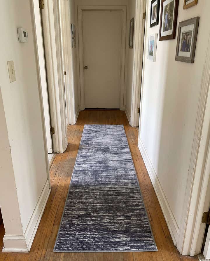 2' 6 x 16' Prewitt · Gradient lines rug, gray and ivory