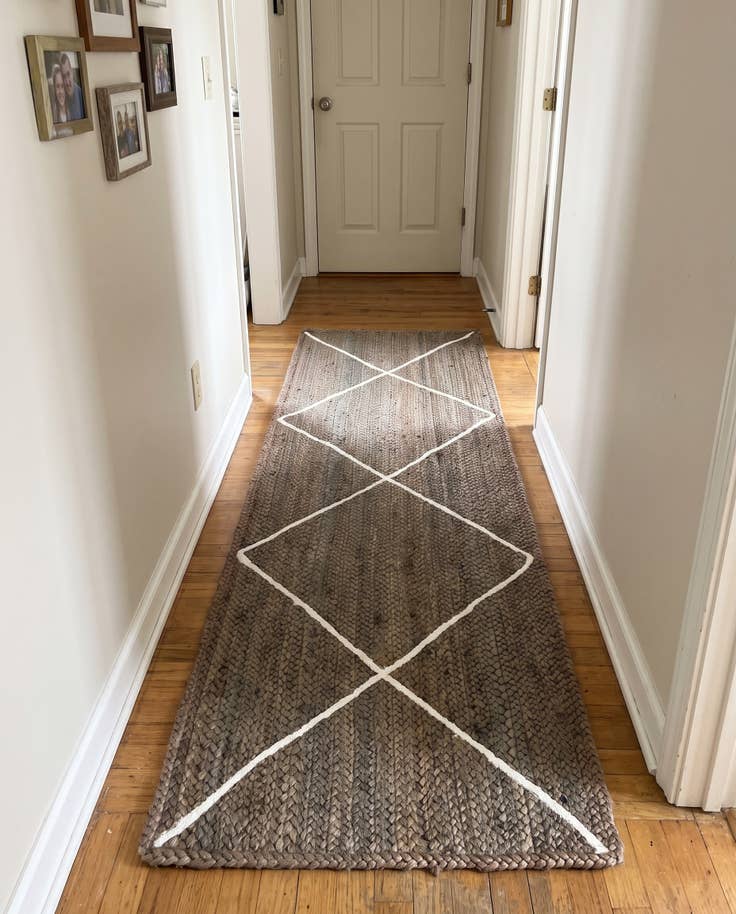 Detail image of 2' 2 x 6' 1 Bishop · Diamond Braided Jute Rug