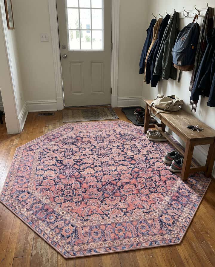7' 6 x 7' 6 Monterey · Border Washable Rug, navy