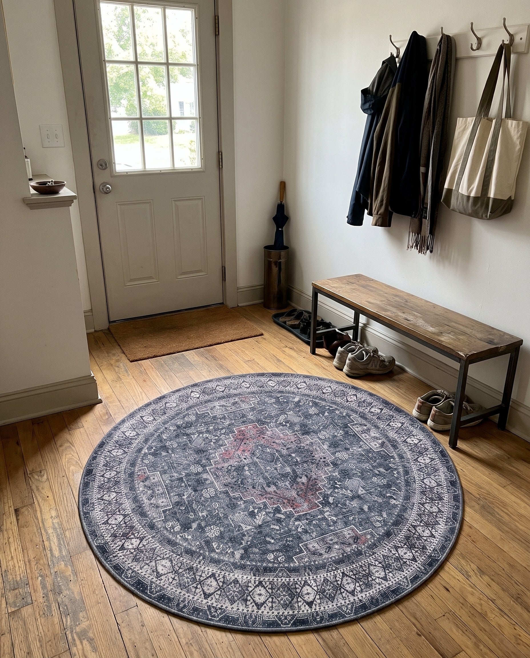 3' 6 x 3' 6 Cowper · Border Washable Rug, gray
