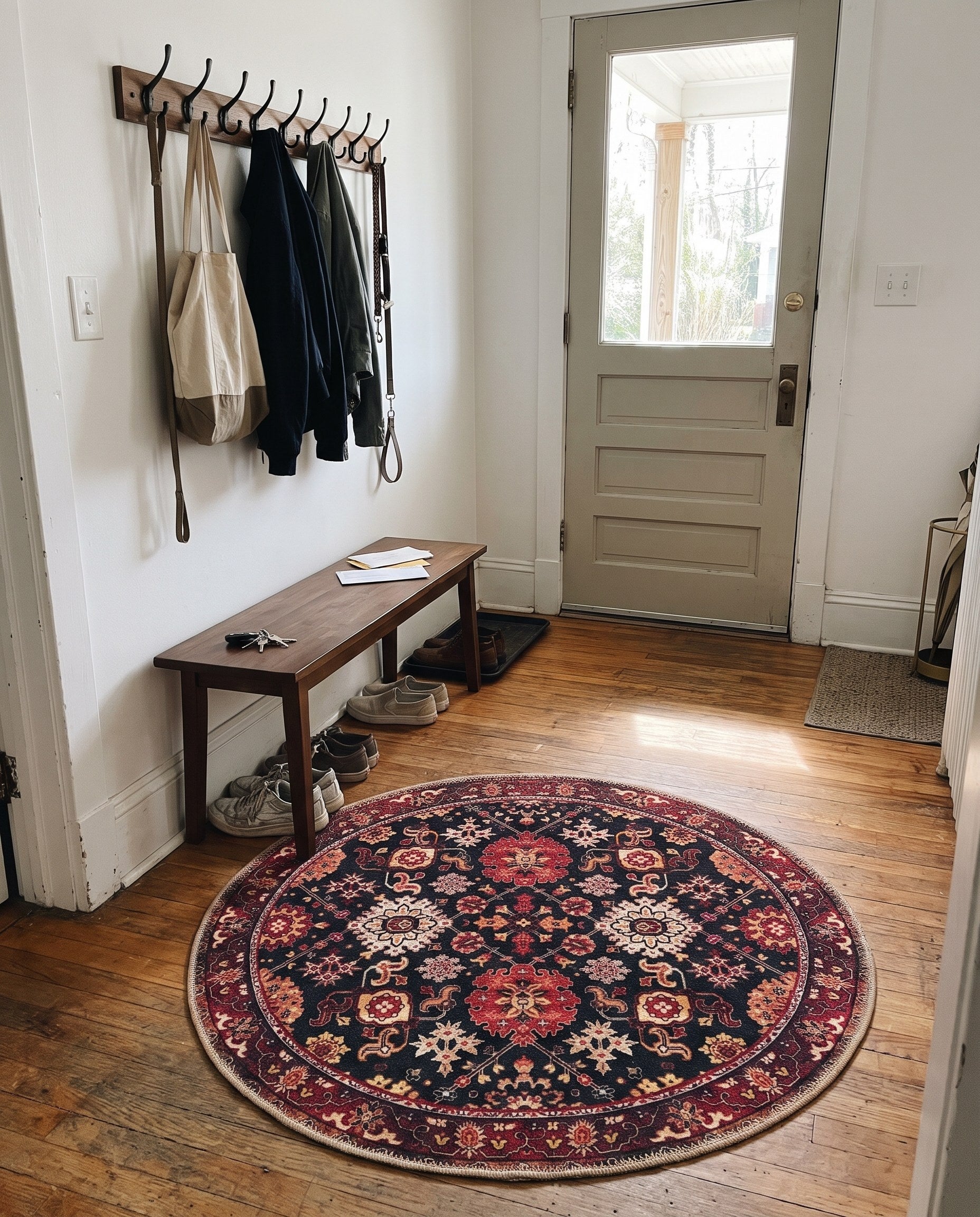 3' 6 x 3' 6 Carden · Medallion Washable Rug, black