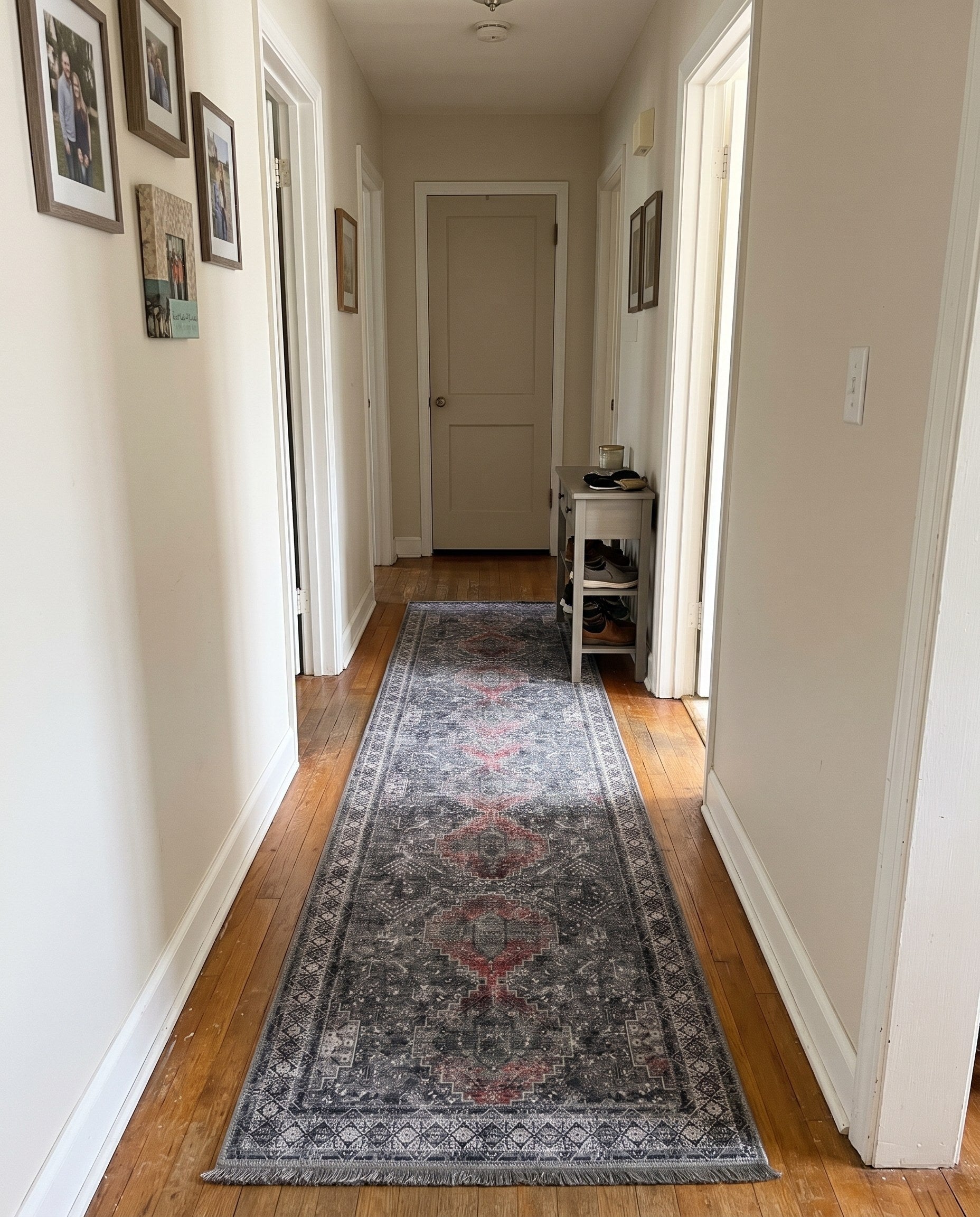 2' 7 x 12' Cowper · Border Washable Rug, gray