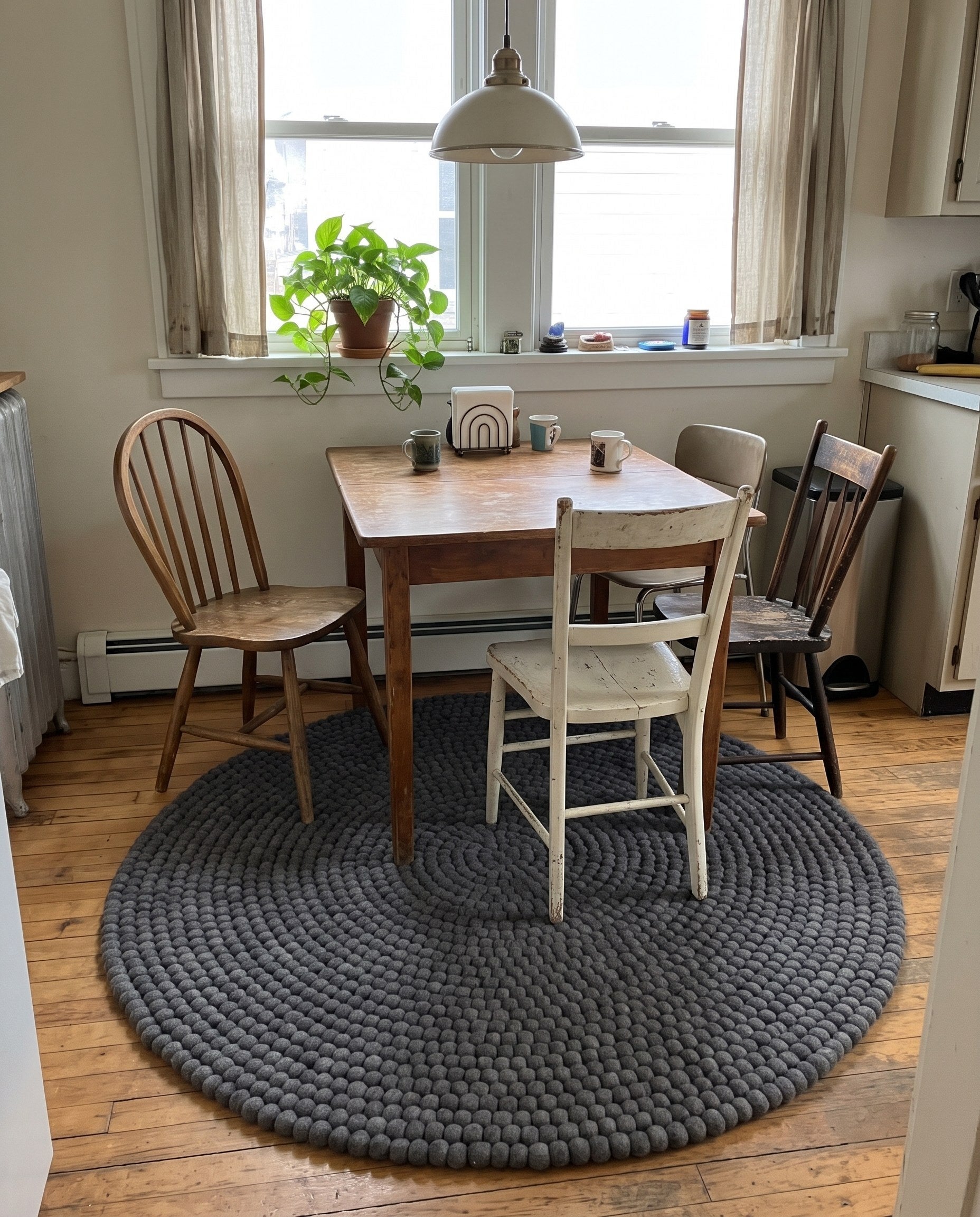 5' x 5' Hawthorne · Solid Wool Rug, gray