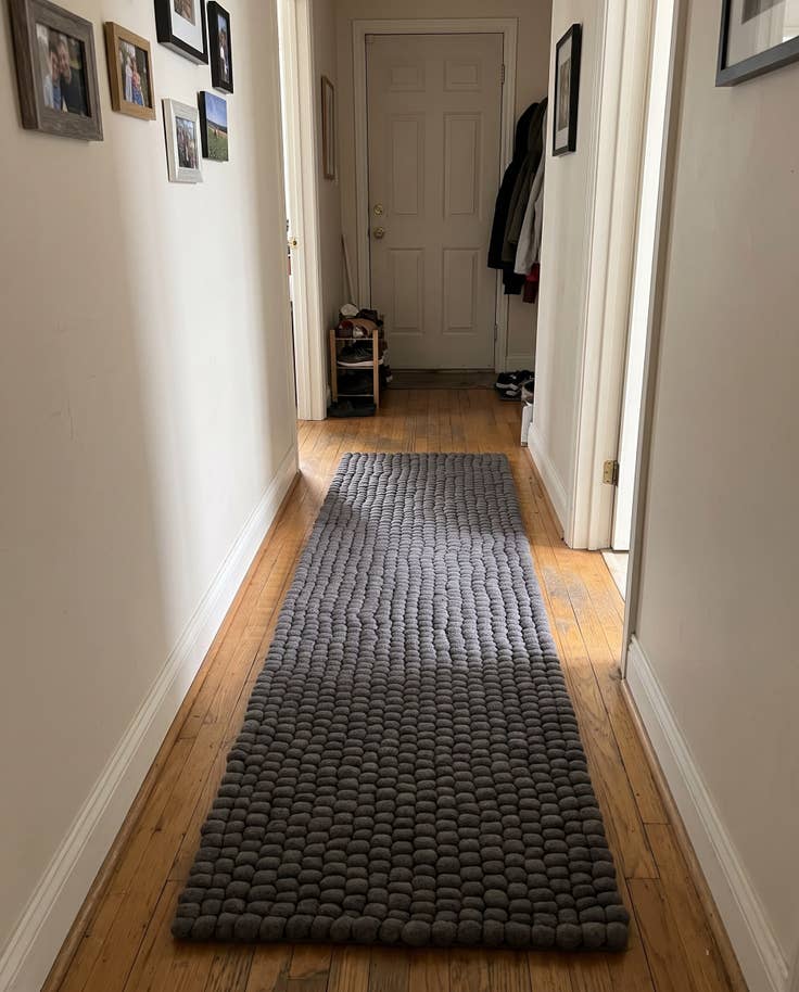 Detail image of 2' x 8' Hawthorne · Solid Wool Rug, gray
