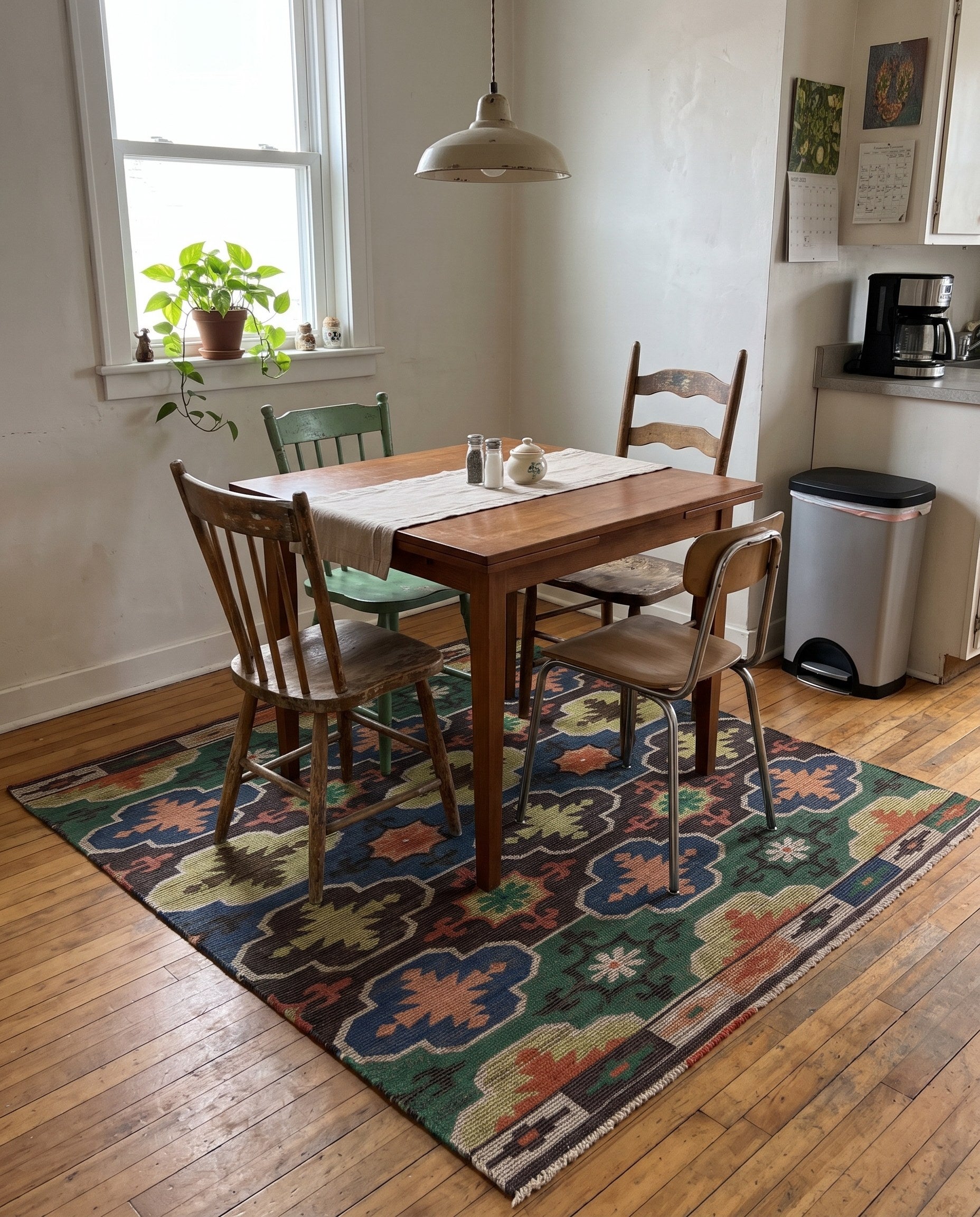 7' 10 x 7' 10 Danbury · Geometric lattice rug, multi and teal