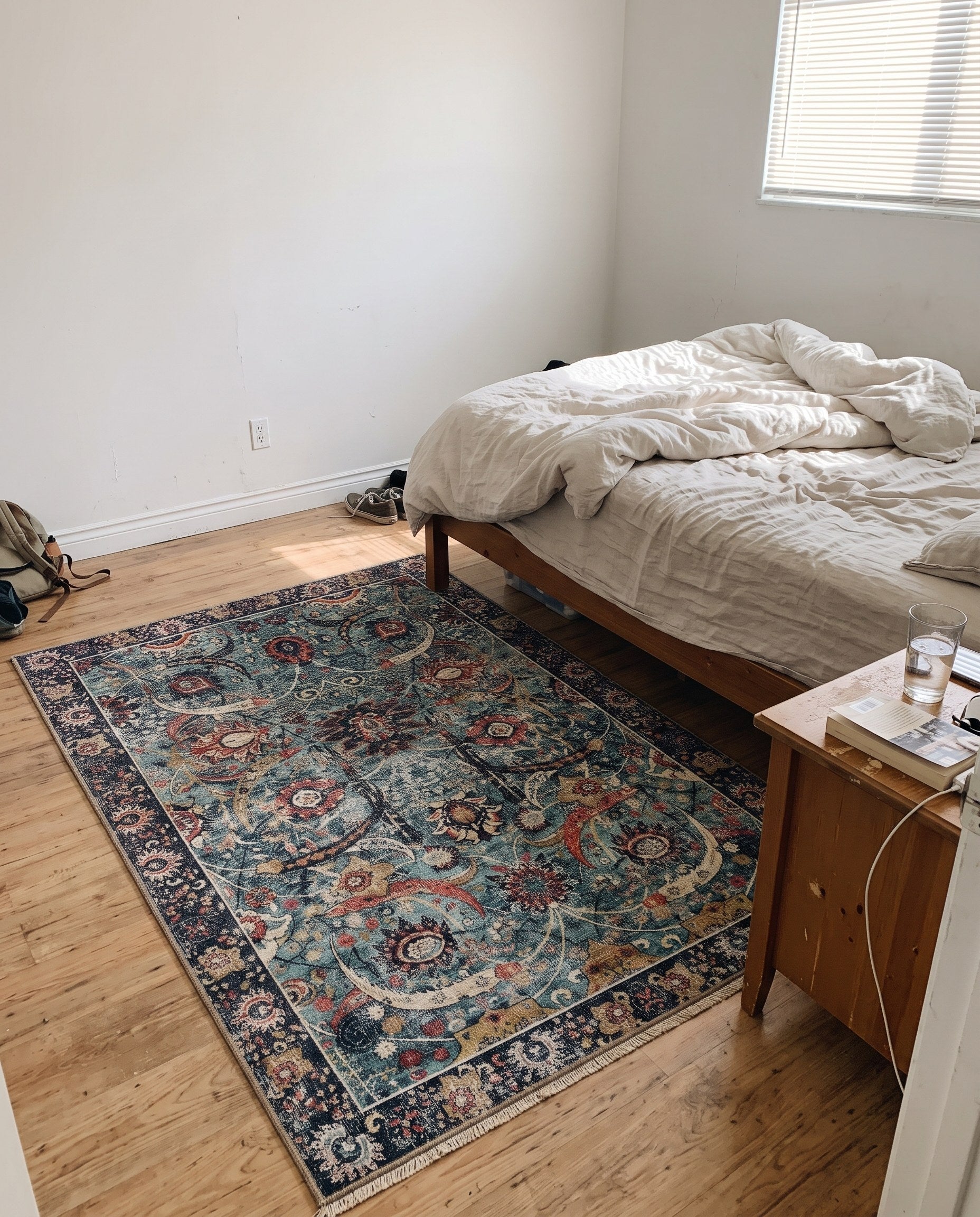 6' 1 x 9' Starr · Border Washable Rug, vintage green