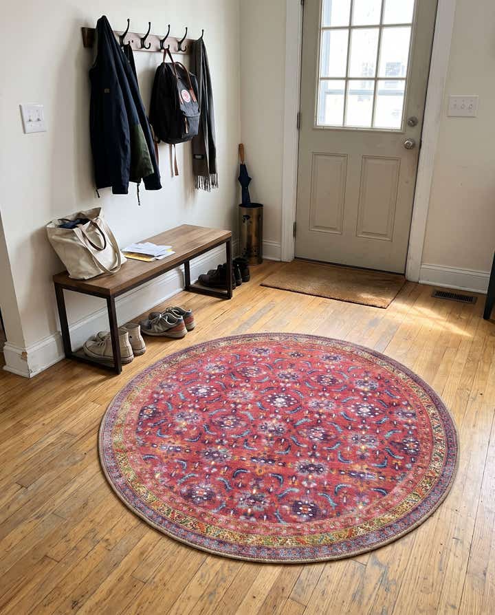3' 6 x 3' 6 Carew · Medallion Washable Rug, red