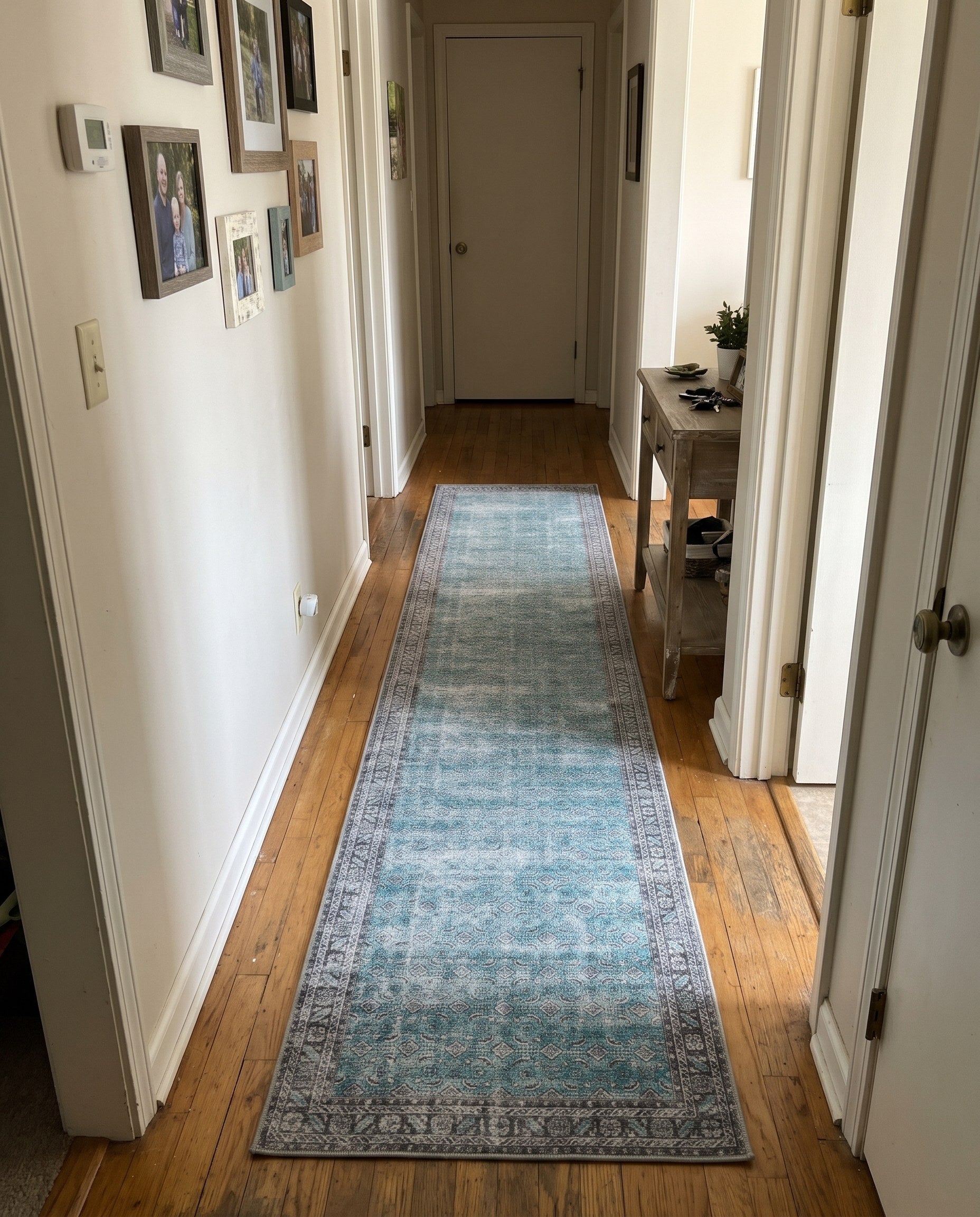 2' 6 x 12' Forrester · Border Washable Rug, blue