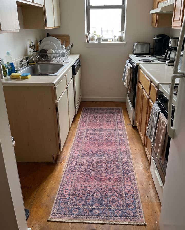 2' x 6' Monterey · Border Washable Rug, navy
