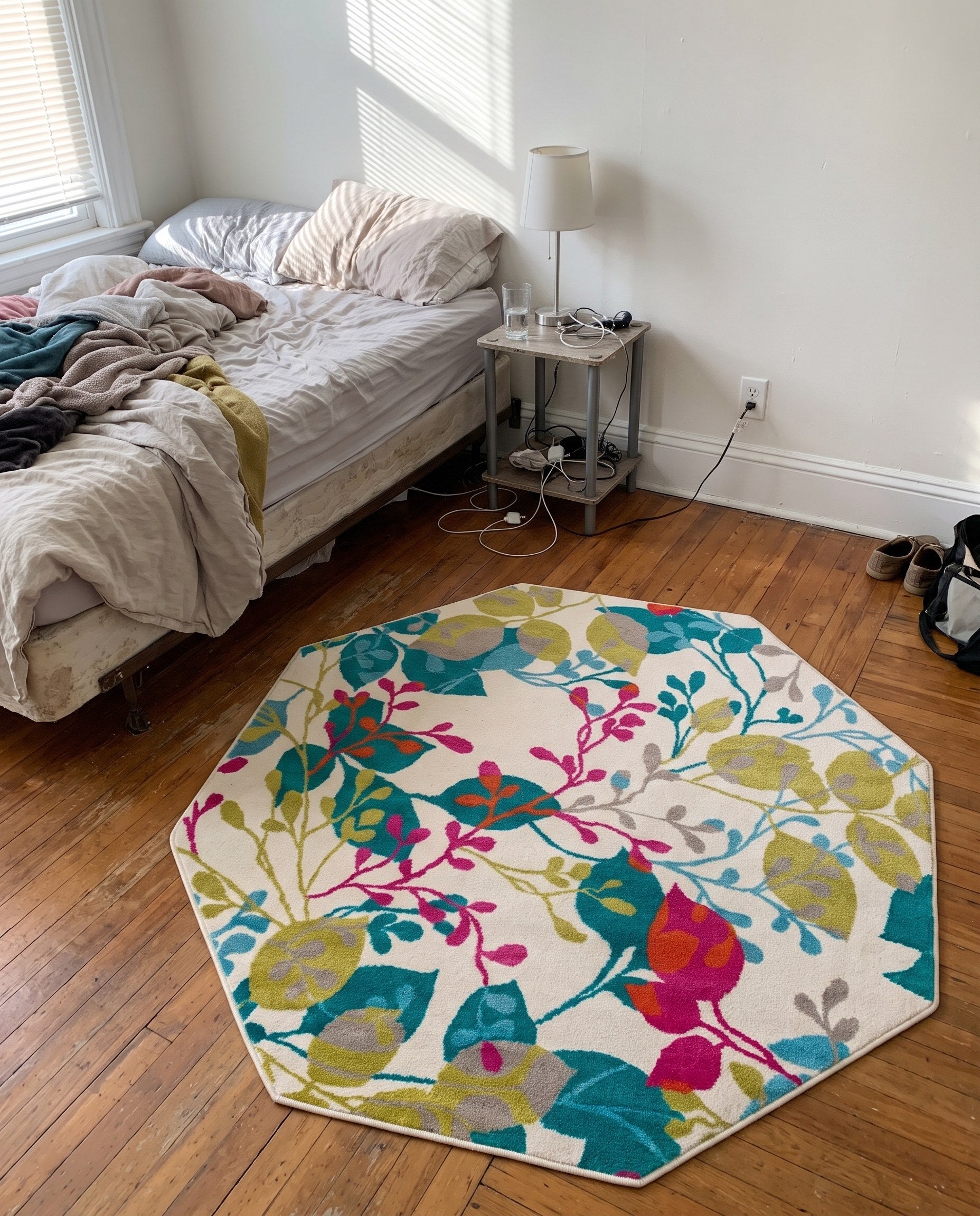 5' 3 x 5' 3 Lilburn · Botanical rug, multicolor on ivory