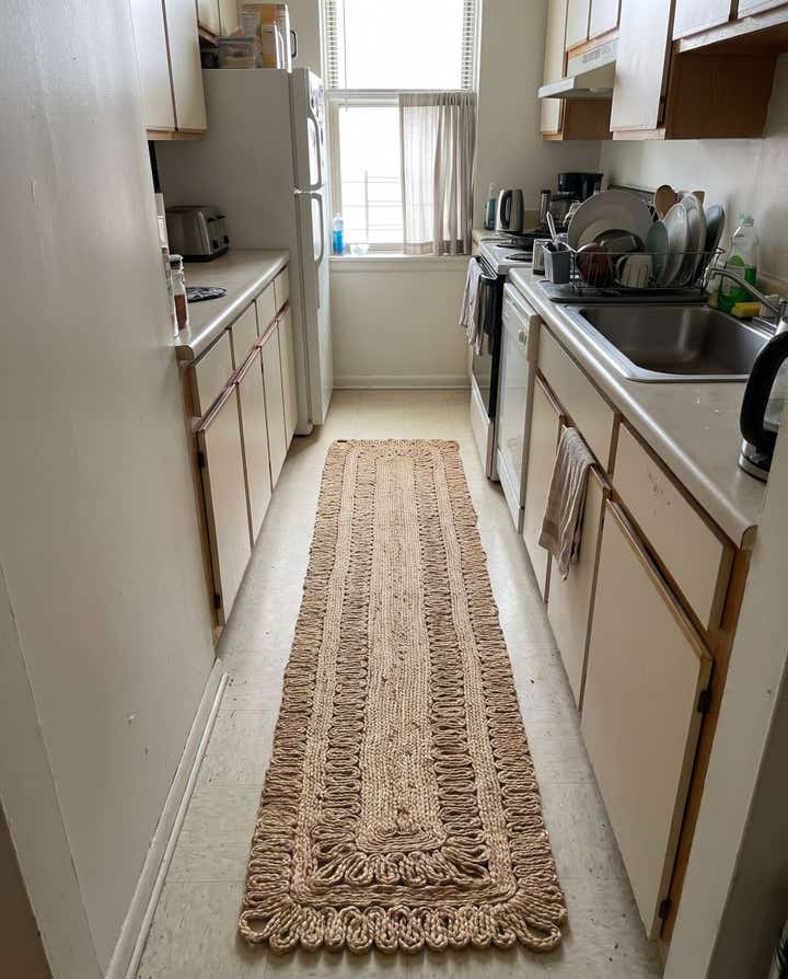 1' 2 x 10' Pentland · Border Braided Jute Rug, natural