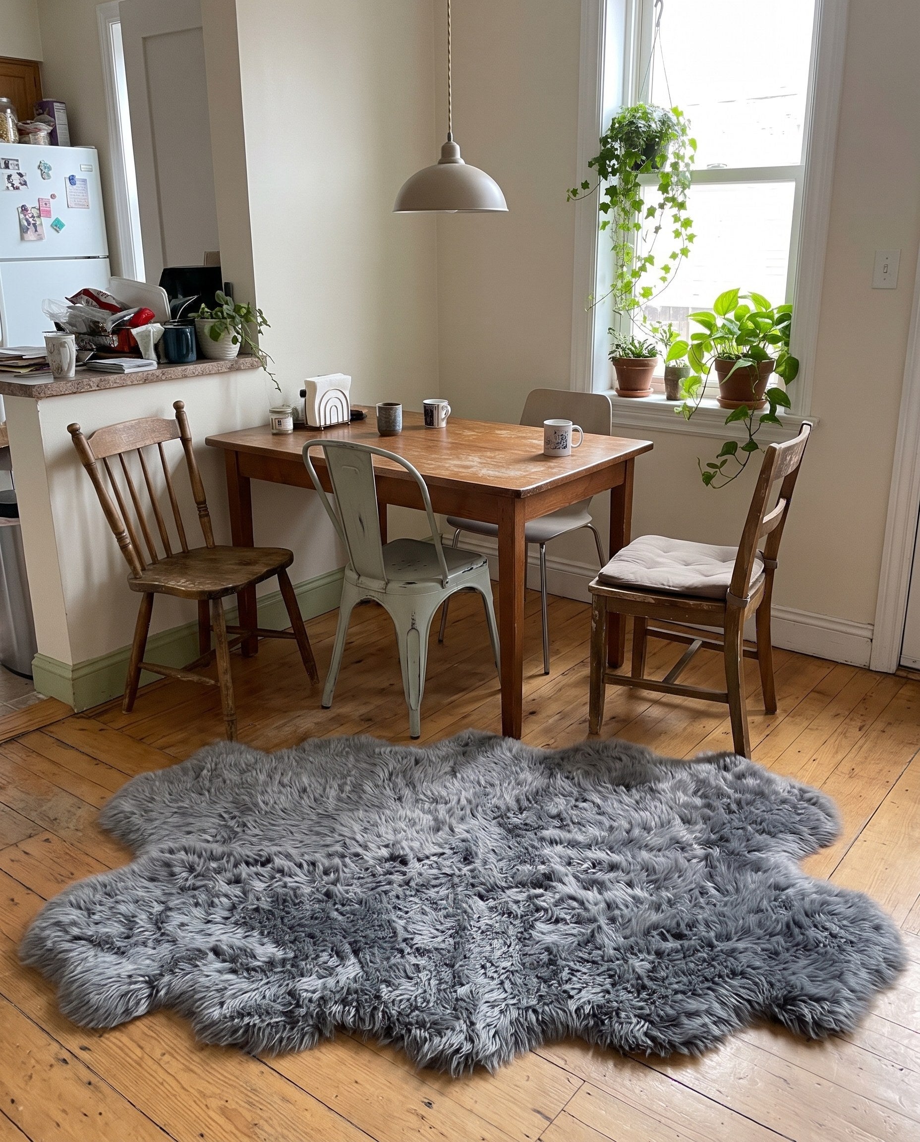 4' 9 x 6' Tahoe · Solid Shag Rug, gray