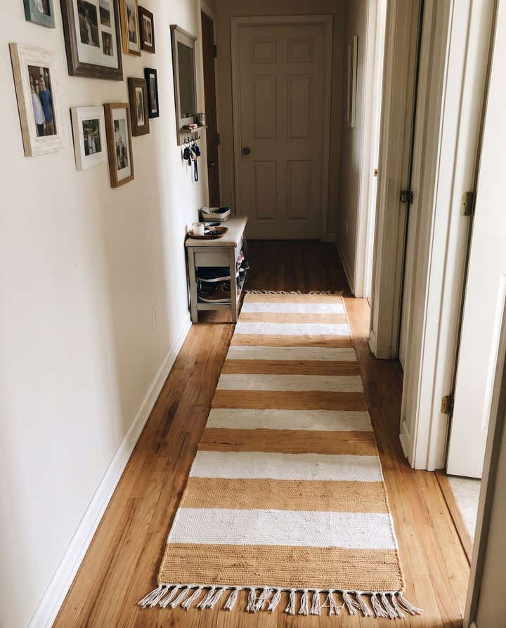 1' 2 x 10' Flagstaff · Striped Chindi Rug, beige
