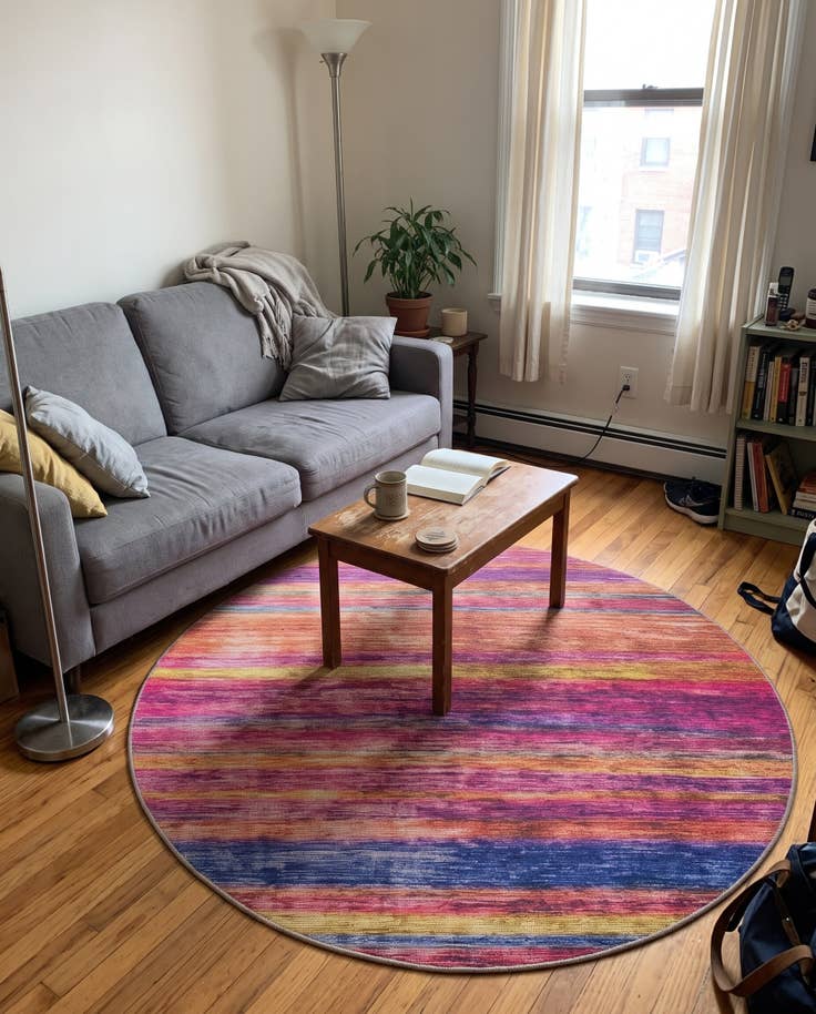 Detail image of 3' 6 x 3' 6 Prewitt · Striped rug, multi
