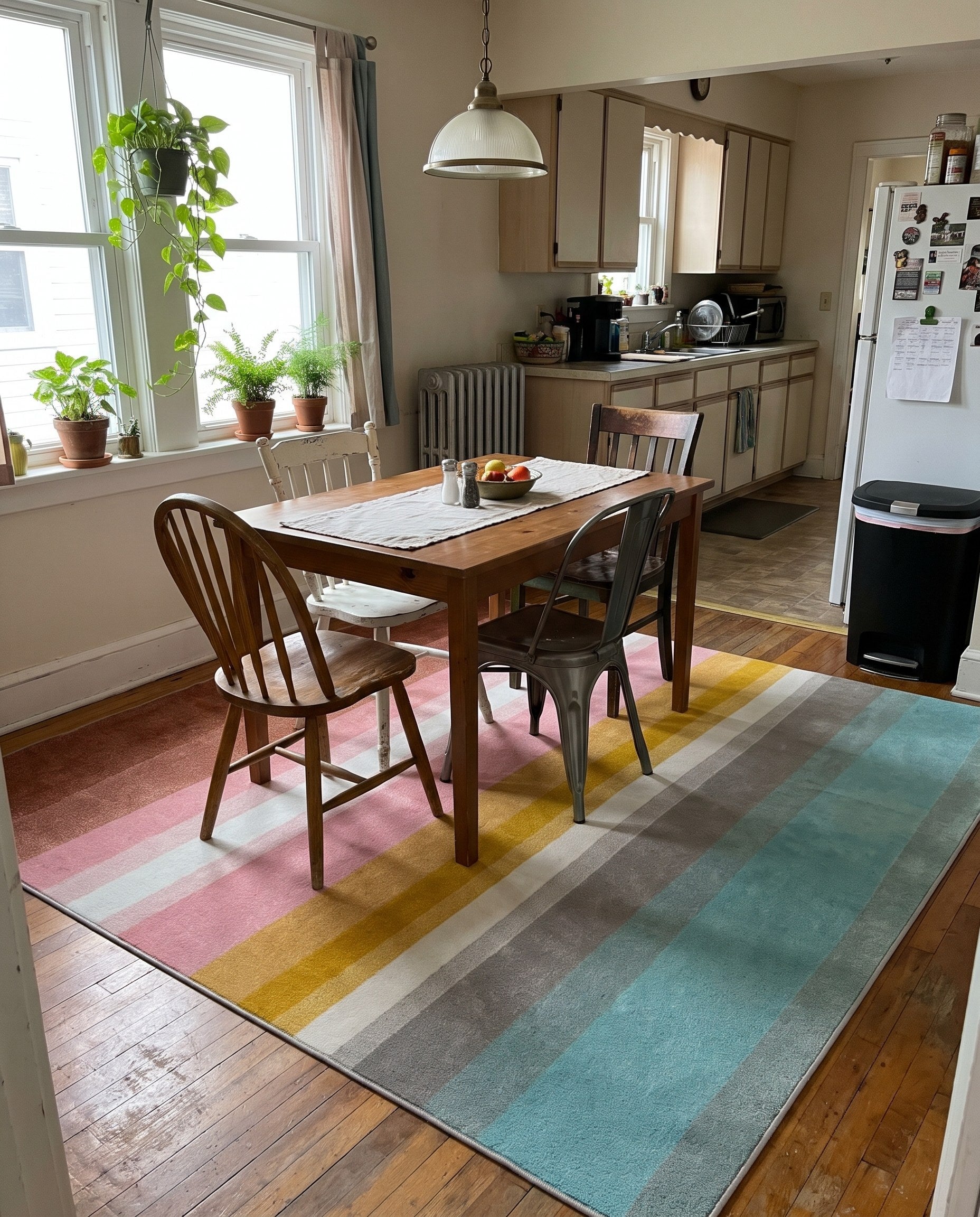 12' x 12' Chervil · Striped rug, multicolor and ivory