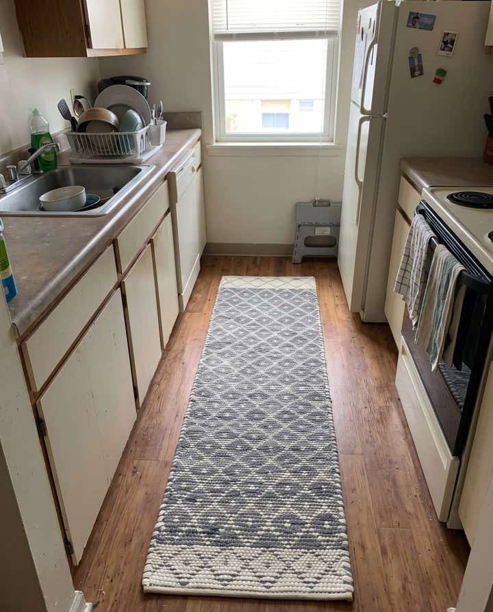 2' 2 x 8' Grove · Border Chindi Rug, gray