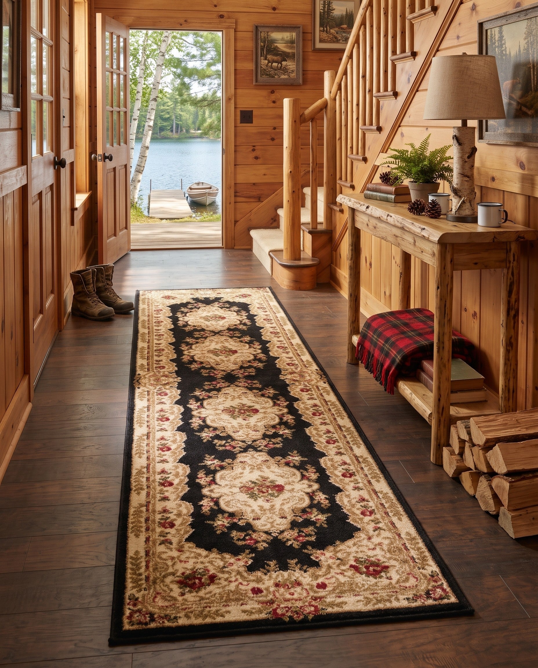 Black Chateau Langton Runner Rug