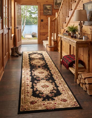 Black Chateau Langton Runner Rug
