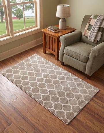 Light Brown Lattice Rug