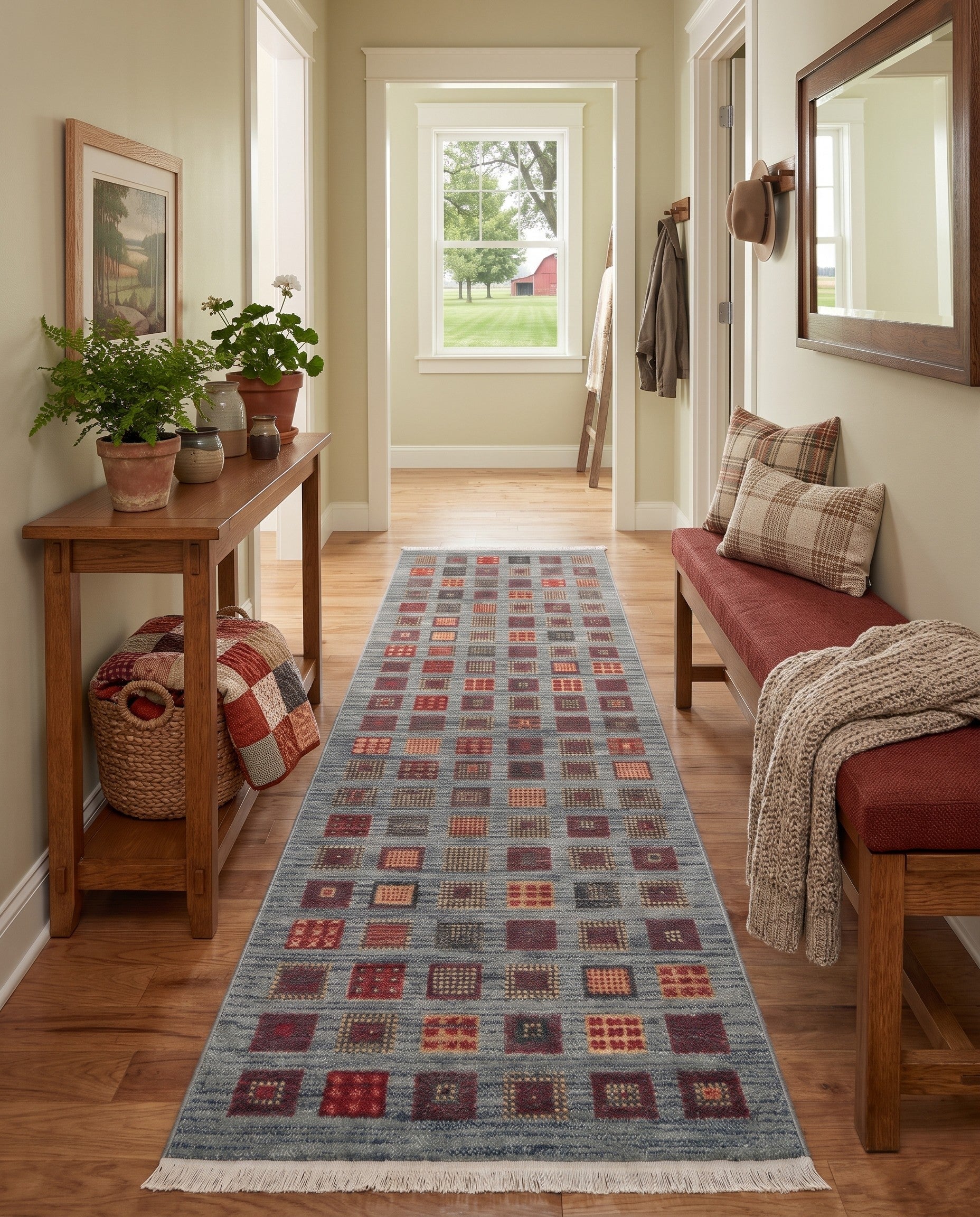 Blue Kashkuli Gabbeh Runner Rug
