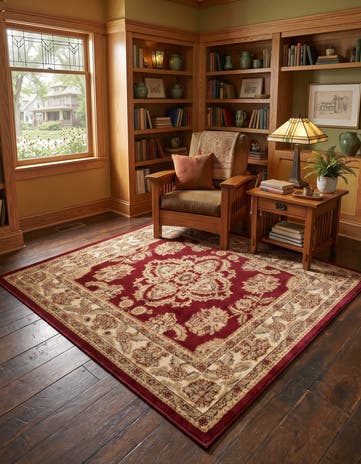 Red Aditi Square Rug
