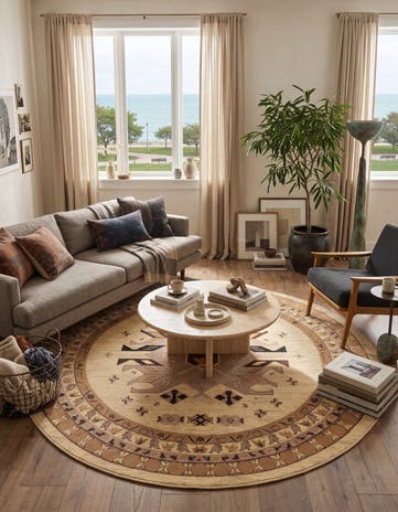 7' 10 x 7' 10 Heris Round Rug