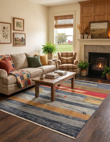 Blue Kashkuli Gabbeh Rug