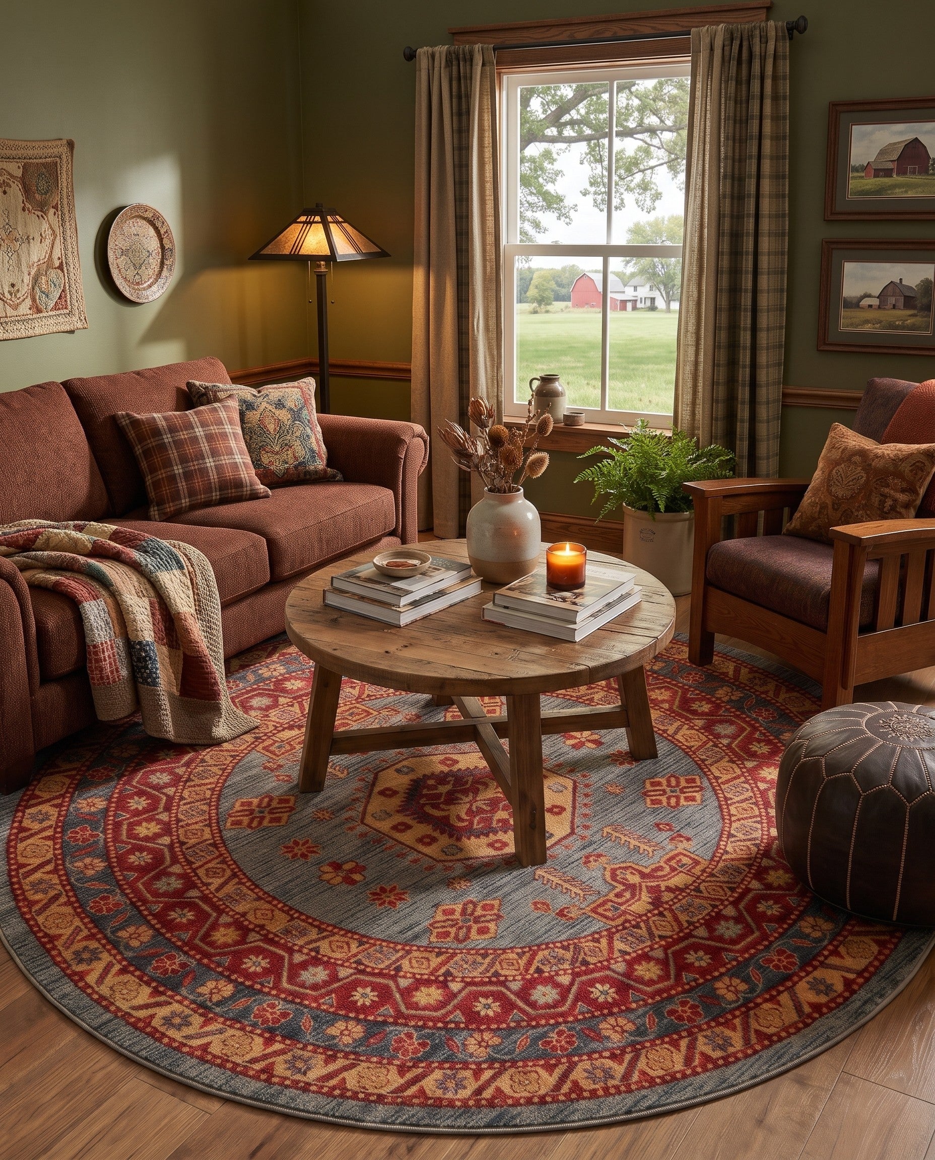 Light Blue Sara Round Rug