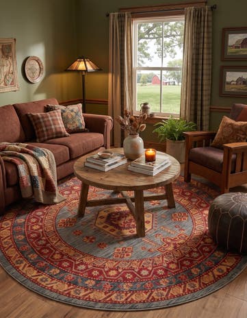 Light Blue Sara Round Rug