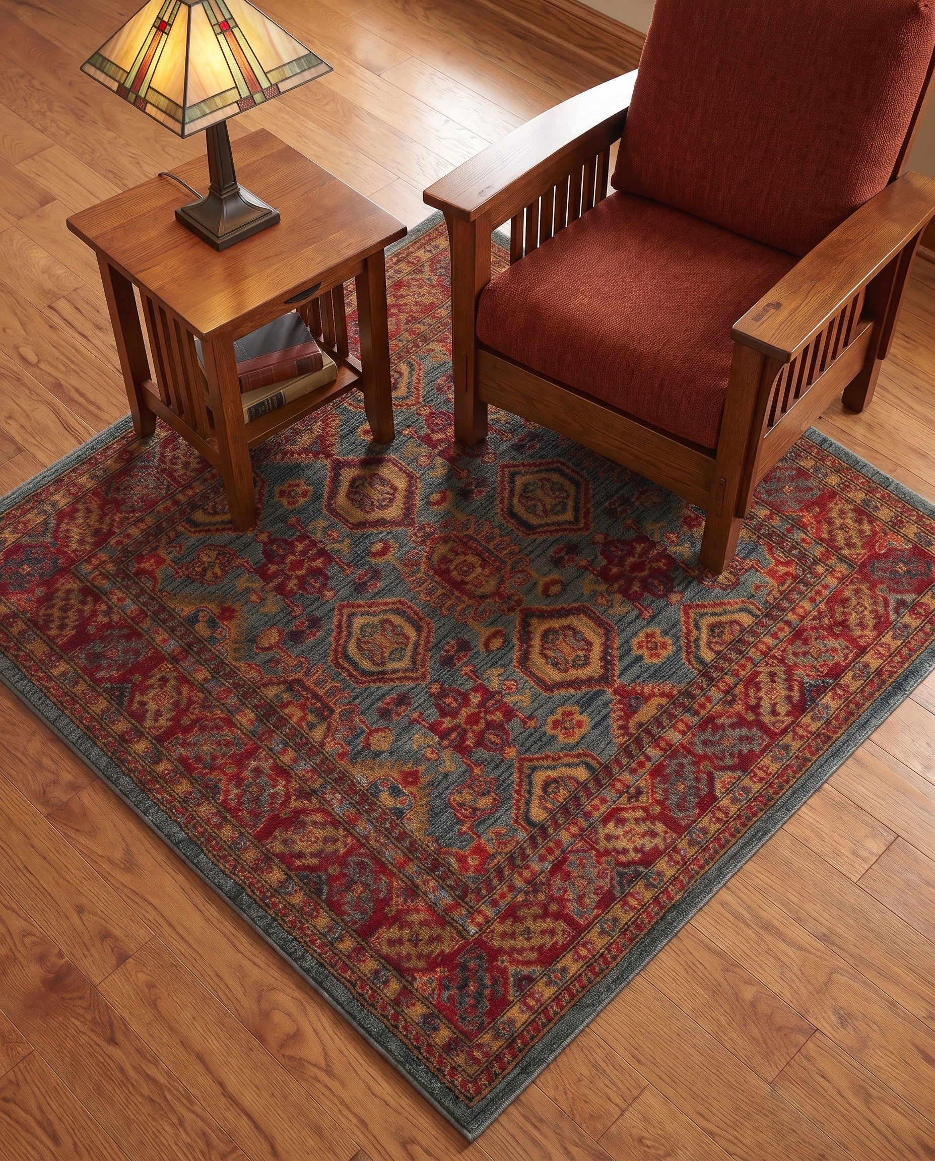 Light Blue Sara Square Rug